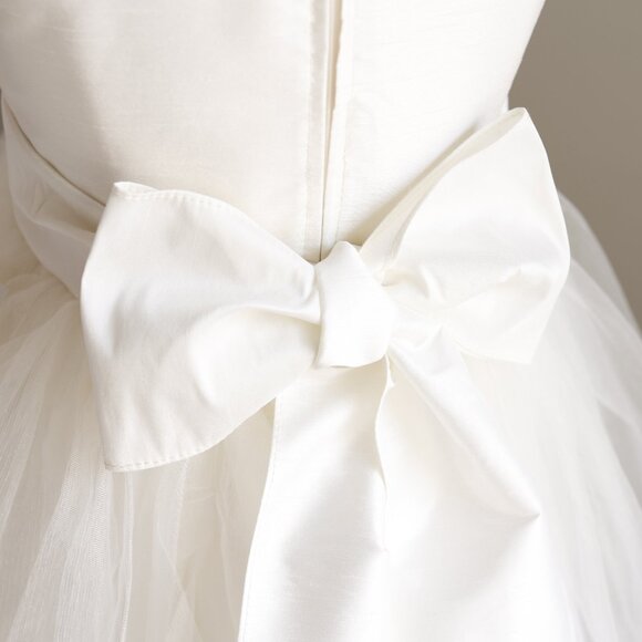 Ivory/Soft White Formal Flower Girl Dress Silk Tulle Special Occasion Size 6 NWT - Picture 2 of 5